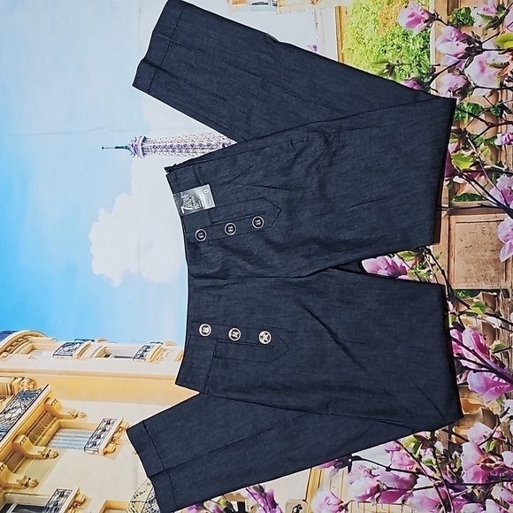 7th Avenue Runway Fit 6 Button High Waisted Super Slim Pants Size 0 NWT - Picture 1 of 7